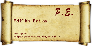 Pákh Erika névjegykártya